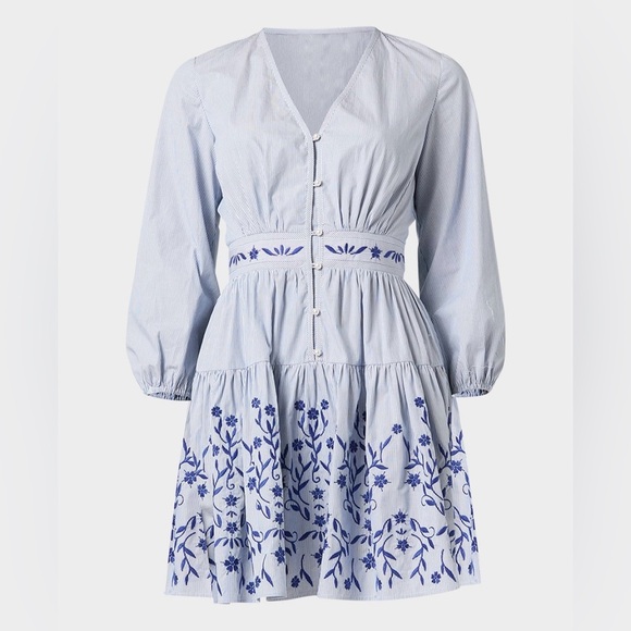 Shoshanna Rory Floral Embroidered Mini Dress